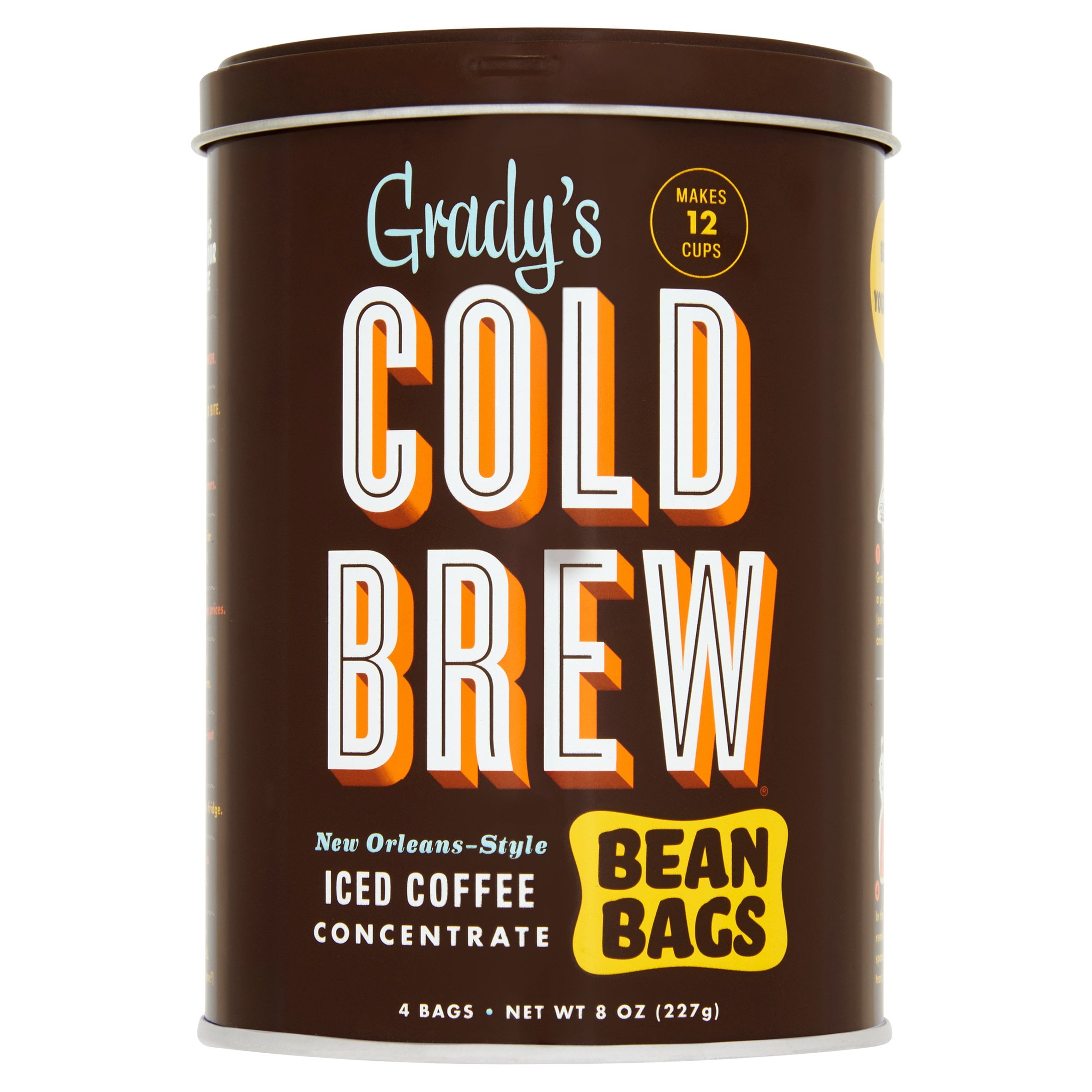Gradys Cold Brew Coffee Cld Brew Bean Bag,8 Oz (Pack Of 12) Walmart