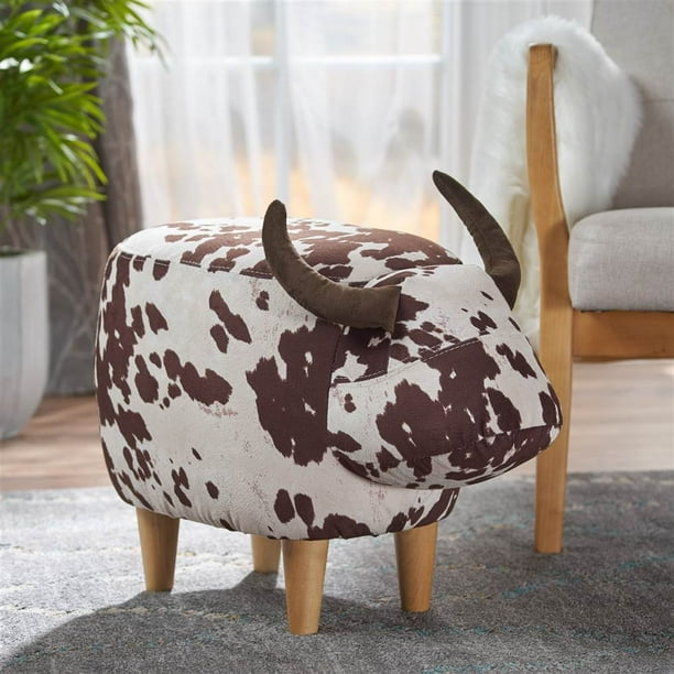 Bessie Velvet Cow Ottoman