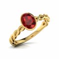 thumbnail image 3 of HeartsAndYou 1ct Natural Garnet Trendy Braided Shank Solitaire Ring 14k SOLID Yellow Gold, 3 of 9