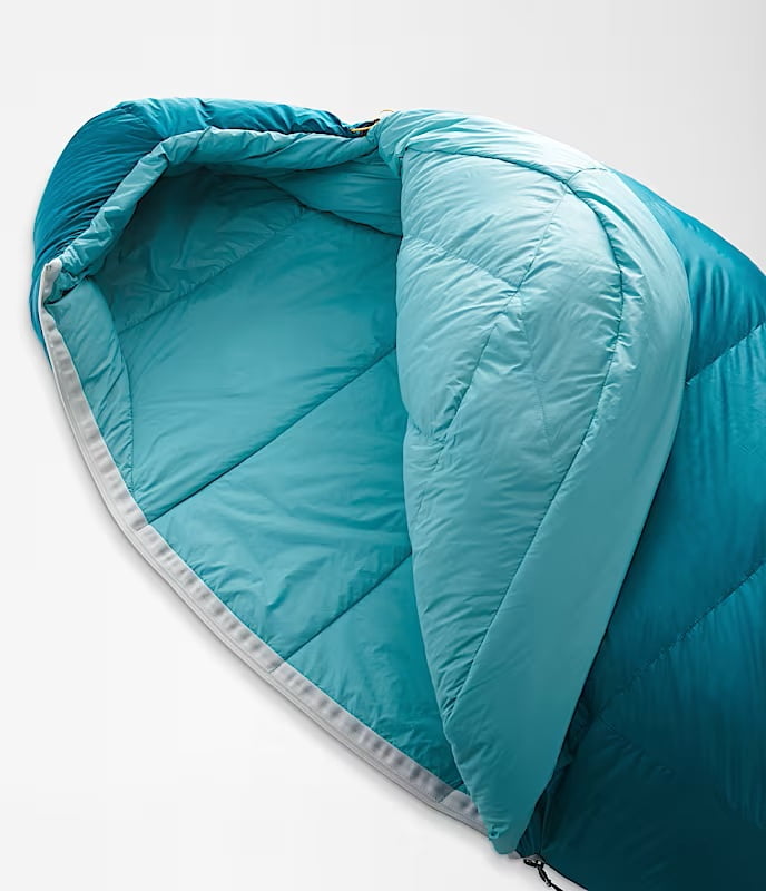 The North Face Trail Lite Down 20 Sleeping Bag Unisex Long Right Hand, Blue Coral/Reef Waters