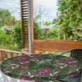 thumbnail image 2 of Ambesonne Tropical Fitted Round Tablecloth, Hummingbirds Exotic Art, 45"- 56" Diameter, Navy Blue and Olive Green, 2 of 5