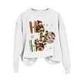 thumbnail image 4 of Enjoytime Long Sleeve Tops for Women Christmas Printed Long Sleeve Crewneck Sweatshirt Fall Winter Holiday Family Party Fashion Clothing White M, 4 of 4