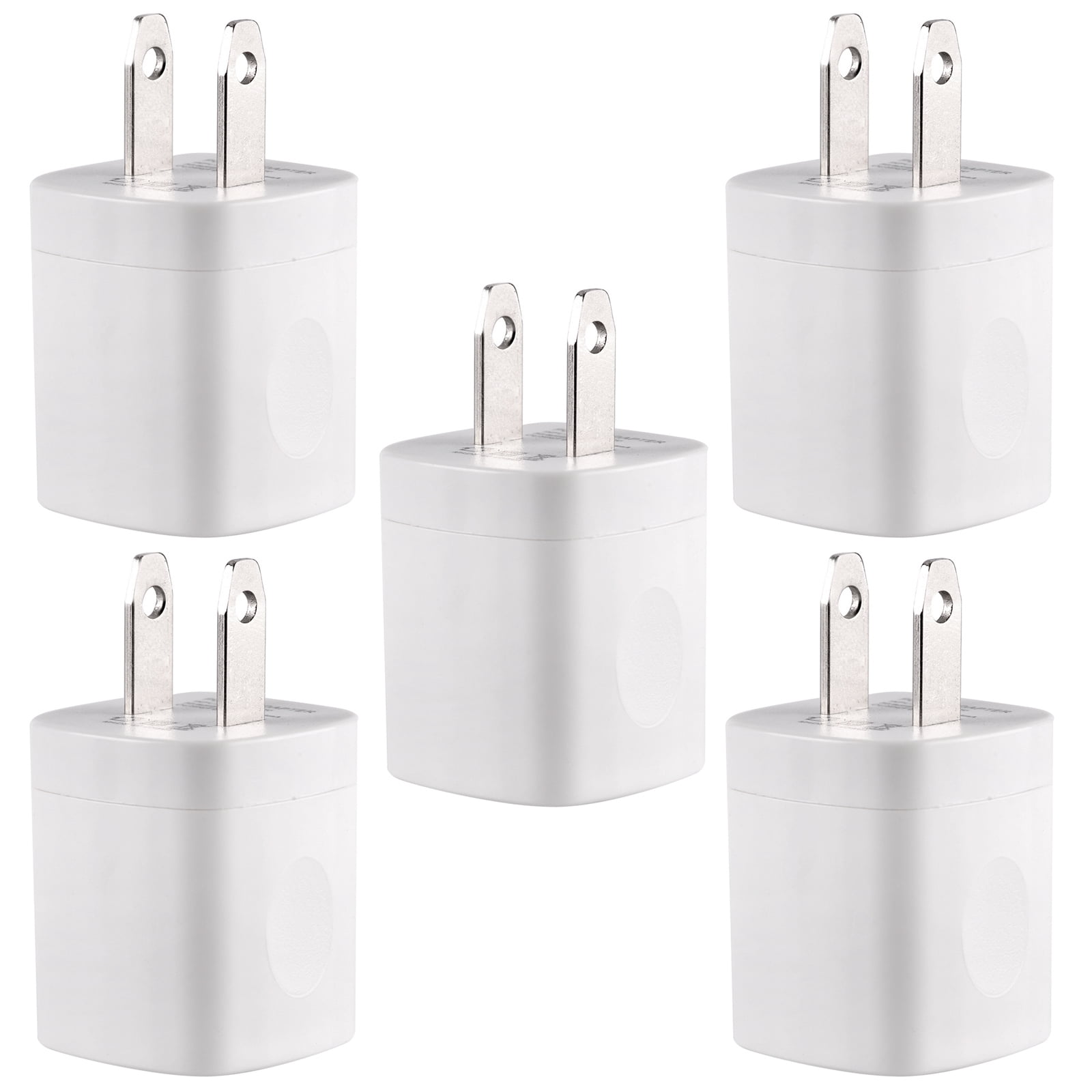 USB Wall Charger Adapter 1A/5V 5Pack Travel USB Plug Charging Block