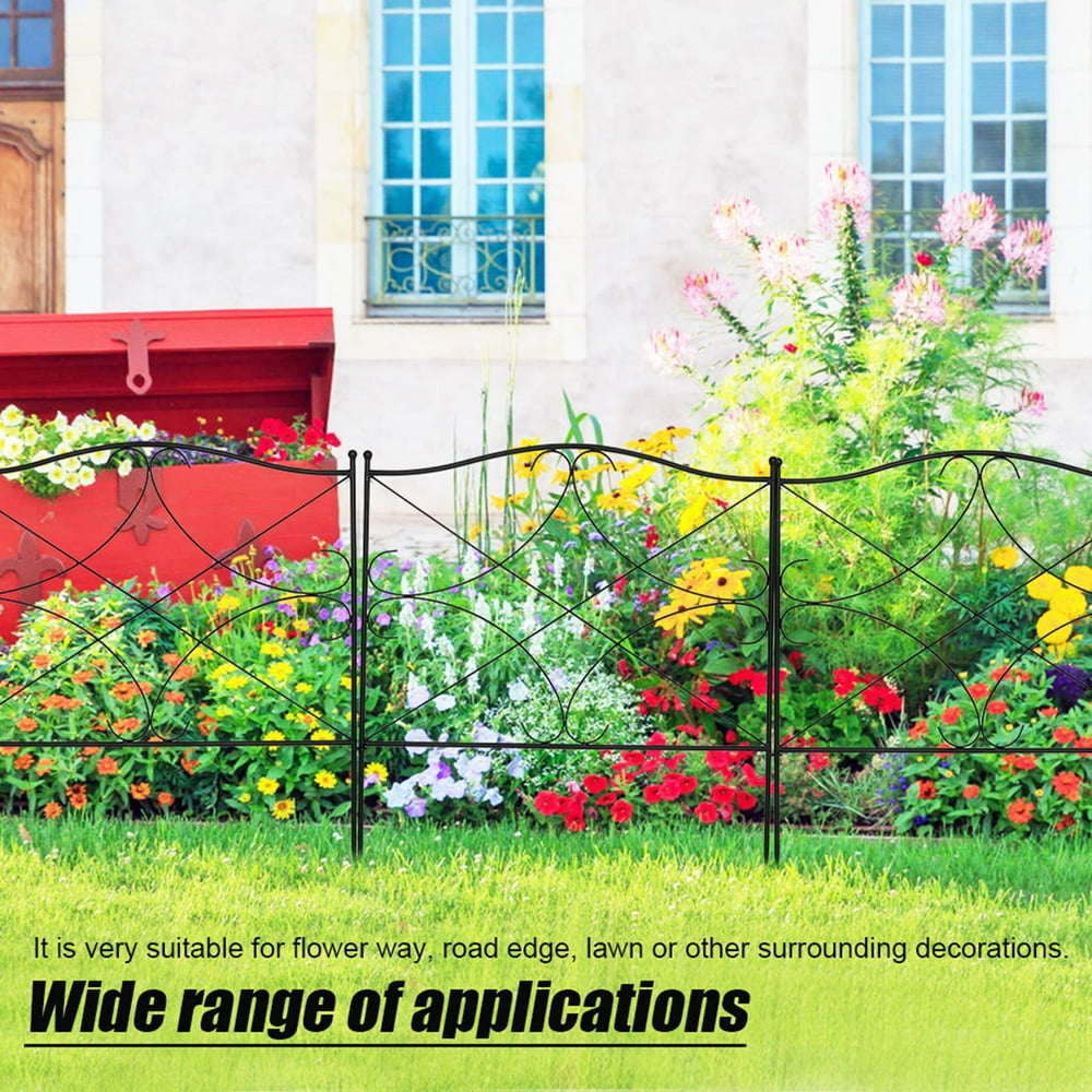 EBTOOLS 5 Piece Garden Fence Set, Decorative Metal Garden Flower Bed