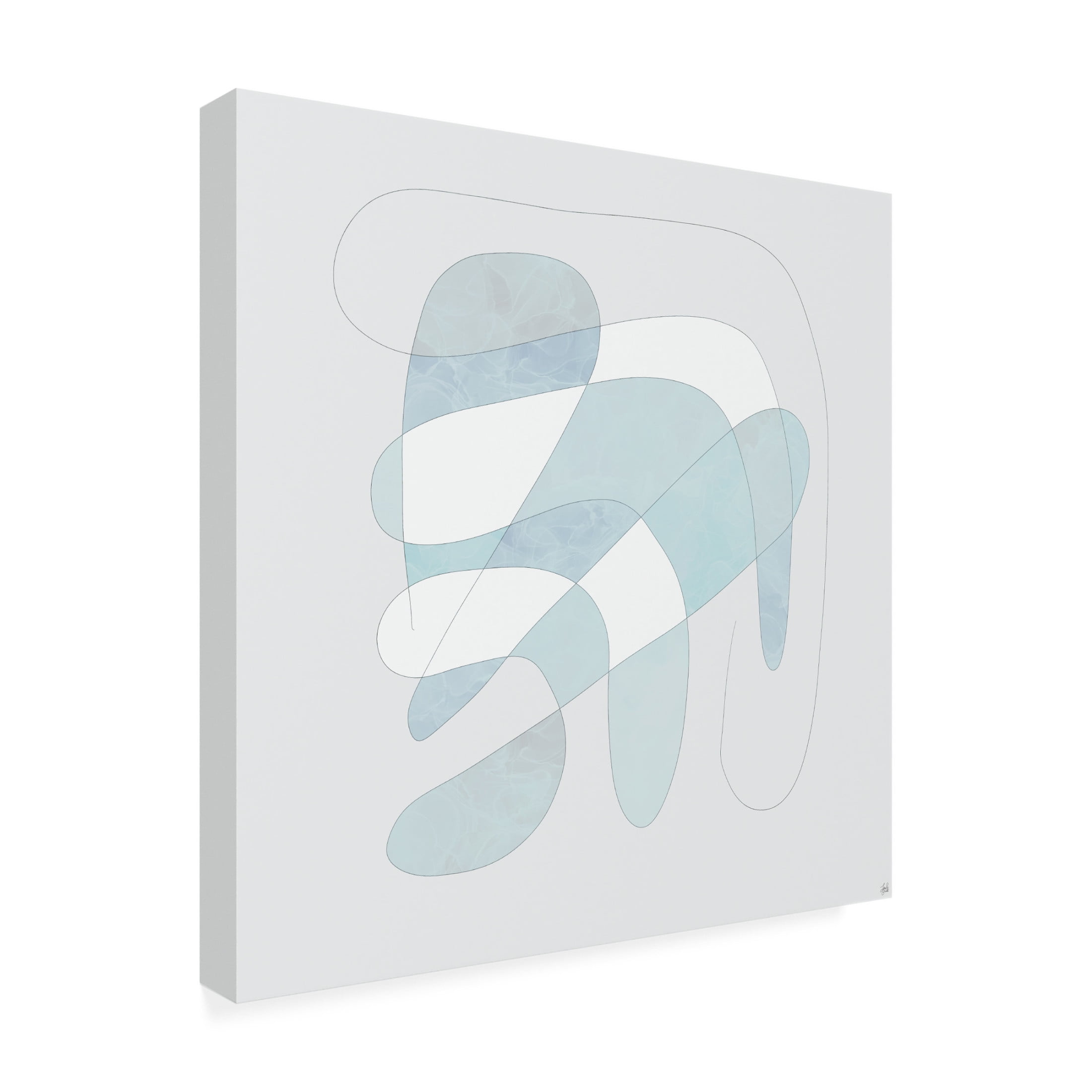 Canvas Wall Art - Line and Brush 'Light Line N Fill 2' Wall Art for Living Room, Bedroom, or Office Décor by Trademark Fine Art - 18 x 18 Inches