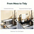 thumbnail image 4 of Naittoop Telescopic Sink Storage Rack, Adjustable Kitchen Drain Organizer, Hanging Storage Shelf for Sponges, Cloths, and Sink Essentials Yellow, 4 of 5