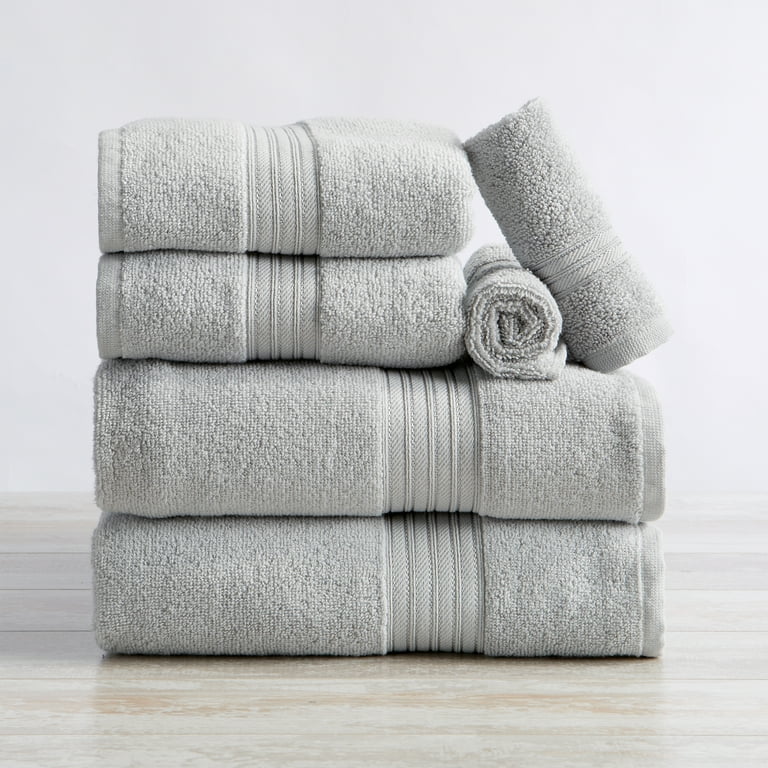 6-Piece Cotton Stripe Bath Towel Set - Noelle Collection