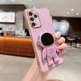 thumbnail image 4 of Compatible with Samsung Galaxy A14 5g Phone Case Women Plating Astronaut Hidden Stand Case Camera Lens Protection Soft Shockproof Electroplated Case for Samsung Galaxy A14 6.6 inch (Purple), 4 of 10