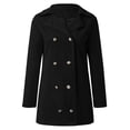 thumbnail image 3 of Oversized Lightweight Coat For Women Casual Lapel Solid Double Breasted Open Front Jacket Long Sleeve Peacoat, 3 of 9