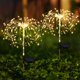thumbnail image 2 of Kuymtek 2 uds 125LED fuegos artificiales solares luz de diente de león decoración de jardín al aire libre (cálido), 2 of 9