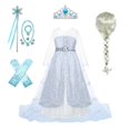 thumbnail image 2 of Vestido de princesa Frozen de Disney, coronación de Elsa, Vestidos de fiesta de cumpleaños para niños, disfraz de Reina de la nieve, disfraz de Cosplay para niñas, vestido de baile, Clothes5-6T 130CM Gao Jinjia LED, 2 of 2