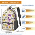 thumbnail image 3 of Butterfly and Lavender Yellow Pattern 17" School Backpacks for Teens,Waterproof Oxford Fabric,S-Shape Padded Straps for School,Travel,Hiking,Camping, 3 of 6