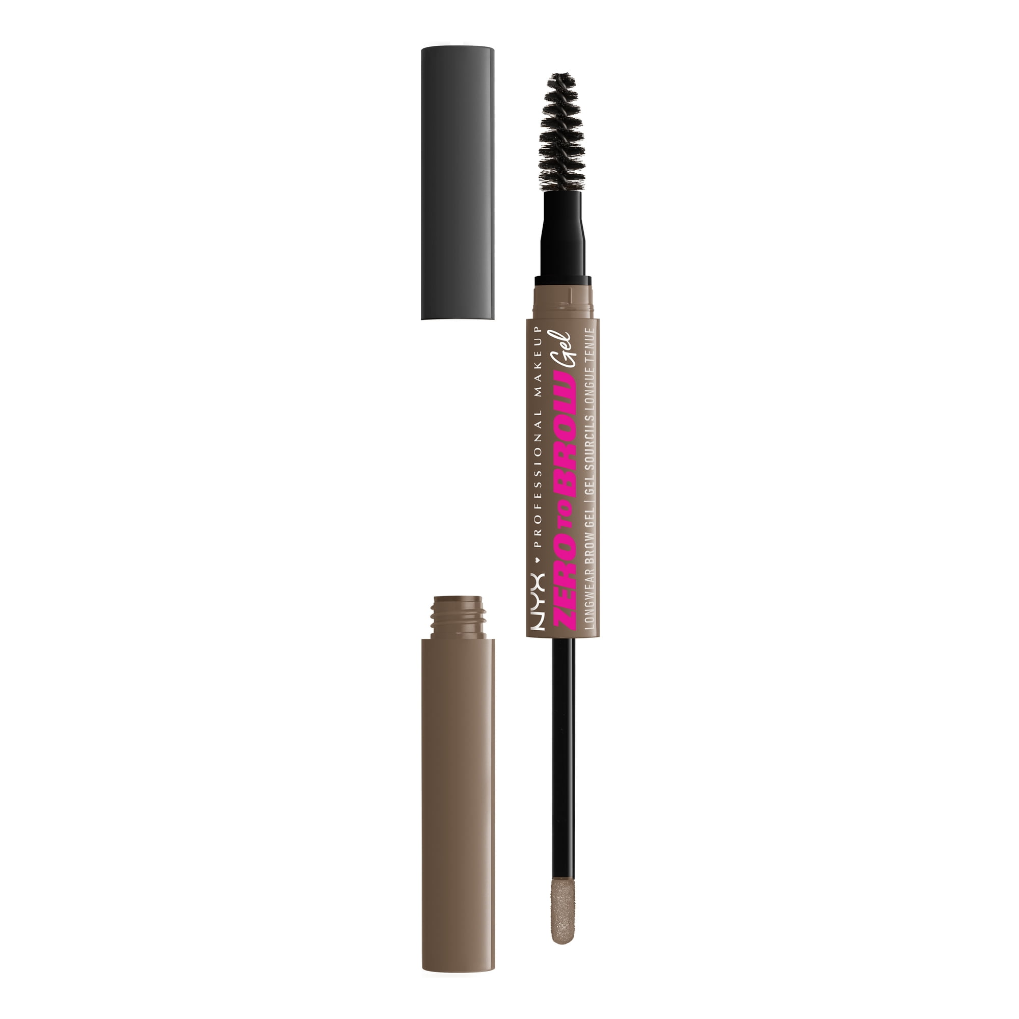 NYX Professional Makeup Zero to Brow Longwear Eyebrow Gel, Ash Brown, 0.06 fl oz