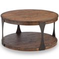 thumbnail image 1 of Magnussen Montgomery 36" Round Industrial Coffee Table in Bourbon, 1 of 2