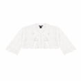 thumbnail image 3 of Forever 21 Open-Front Pointelle Bow Cardigan, Color- Ivory, Size- L, 3 of 5
