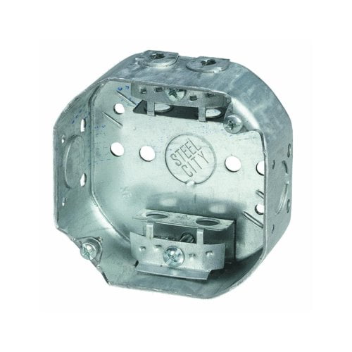 Thomas & Betts 54151A 4 x 1.5 in. Octagon Box with 0.5 in. Knockouts & Non-Metallic Cable Clamps