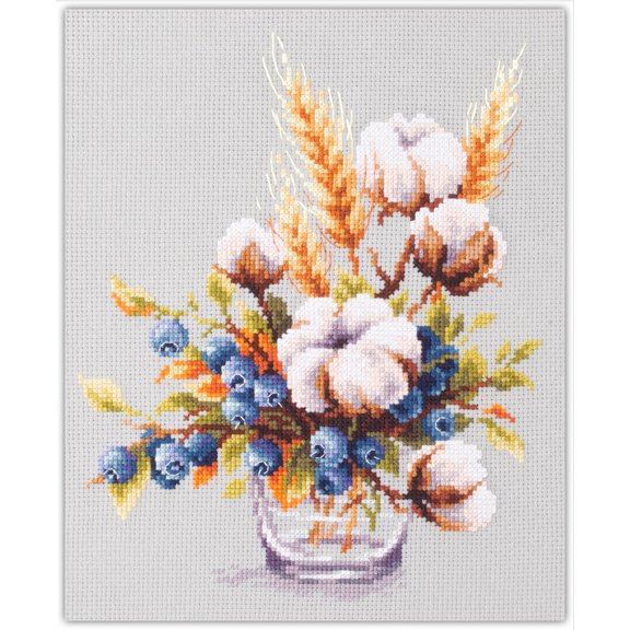 Blooming Cotton and Blueberry 510-226 Counted Cross-Stitch Kit