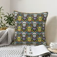 thumbnail image 6 of Xecao Sugar Skulls Print Soft Velvet Decorative Throw Pillow Covers, Square Cushion Cases for Bed, Sofa, Living Room, Car, and Indoor Outdoor Use-18"x18", 6 of 8