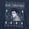 thumbnail image 2 of Elvis Blue Ugly Christmas Fair Isle Unisex Adult Crewneck Sweatshirt, Navy, X-Large, 2 of 4