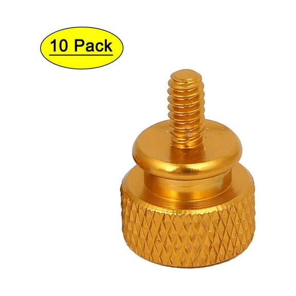 Uxcell 6#-32 Computer PC Case Fully Threaded Knurled Thumb Screws Gold Tone (10-pack)