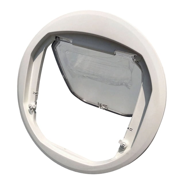 Controllable Pet Door Round Hole Transparent PC Material Two Way Entrance Easy Installation Stable Structure for Small Dogs Cats