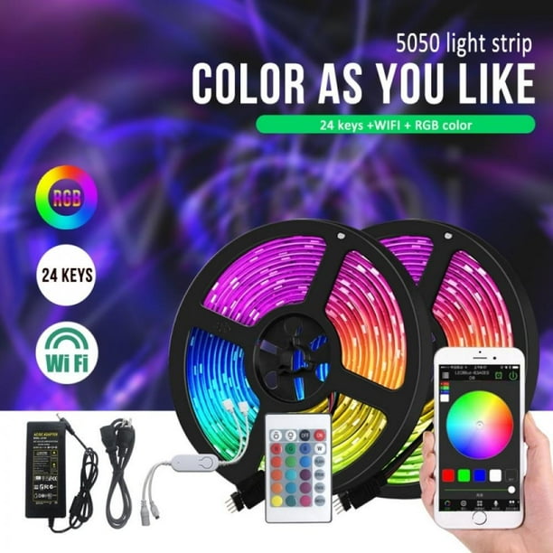 5m Led Music Decorative Fairy Lights Rgb Smart Light Strip Streamer Light Wifi Smart Home Wedding Decor Light Strip App Control Walmart Com Walmart Com