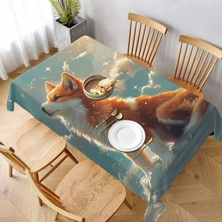 

Table Cloth Rectangle Table Starry Sky Cloud Fox Tablecloth 60 x 90 Inch Wrinkle Resistant Decorative Fabric Table Cover for Dining Party Indoor Outdoor