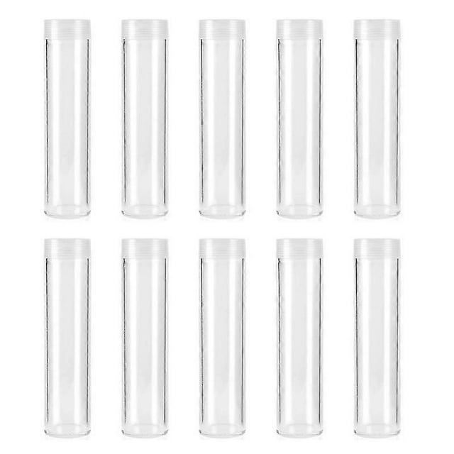 10Pcs Coin Tube Coin Tube Organizer Round Coin Holder with Lid for Banks Supermarkets