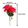 thumbnail image 6 of FRCOLOR Artificial Red Poinsettia Branch for Christmas Party Decor Eye Catching Festive Flower Arrangement, 6 of 7