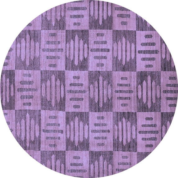 Ahgly Company Indoor Round Abstract Blue Modern Area Rugs, 3' Round