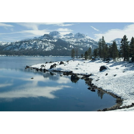 Lake in the Snow in the Sierra Nevada Mountains, Northern California, Usa Print Wall Art By Natalie