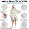 thumbnail image 5 of Wearable Oversized Blanket,White Chicken Yellow Chick Pattern Wearable Blanket Hoodie for Adults,Cozy Hooded Blankets with Super Pockets,Super Warm Fuzzy Pullover for Women & Men, 5 of 6