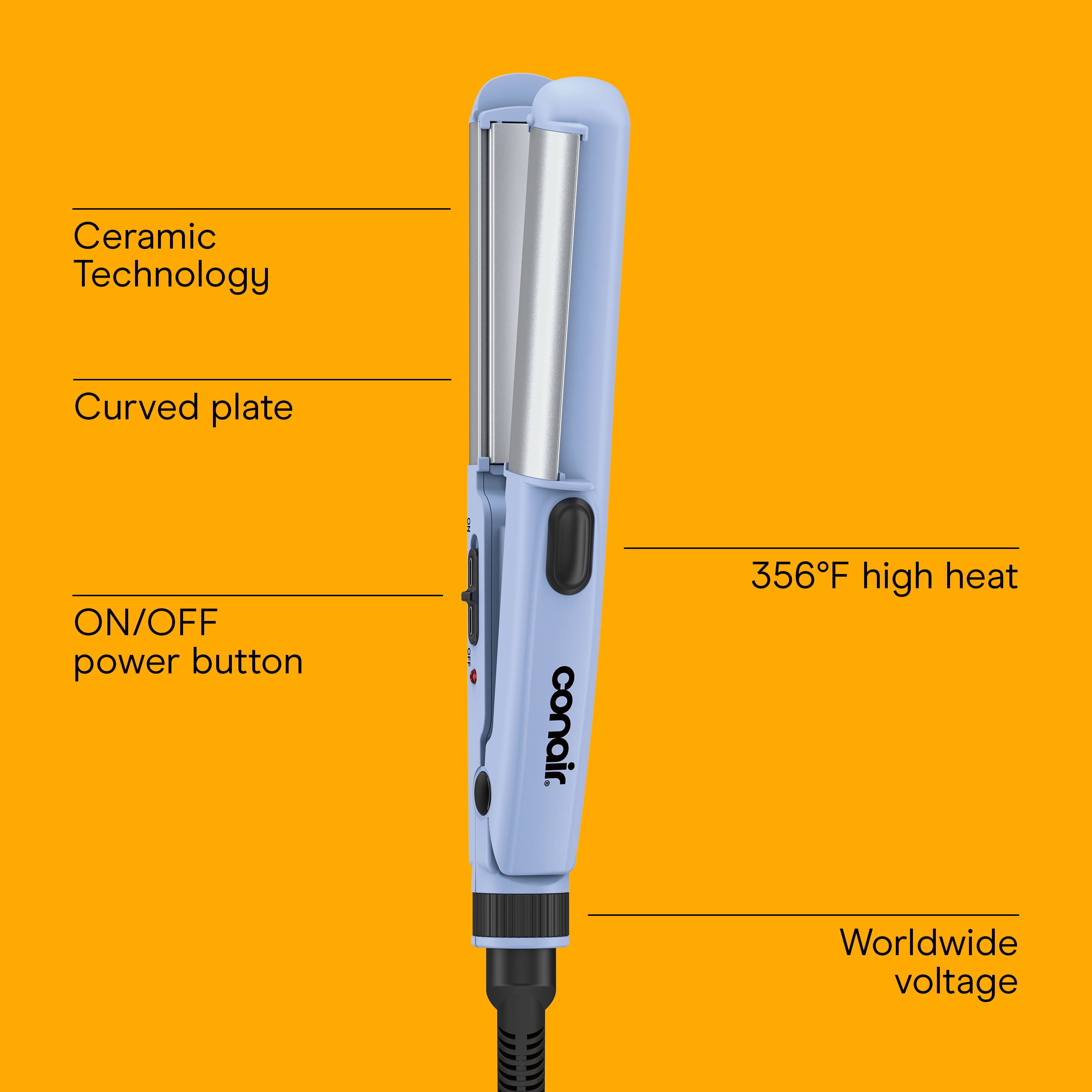 Conair 2-in-1 Mini Styler, Travel Straightener and Curling Iron