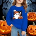 thumbnail image 1 of Chandail en Molleton Décontracté et à la Mode pour Enfants Halloween Imprimé 2D Col Rond Manches Longues Bleu, 1 of 6