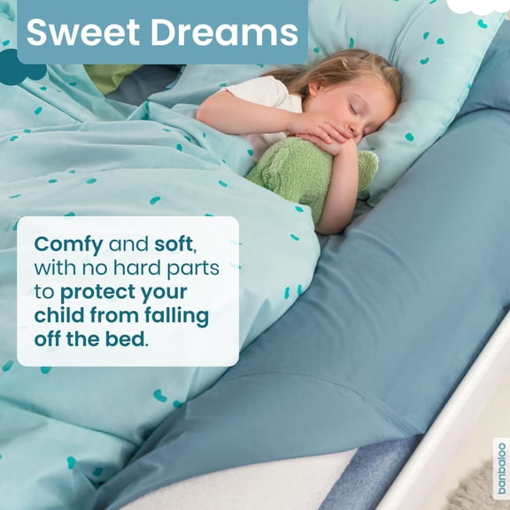 2 Pack Bed Bumper for Toddlers 53 Inch Foam Safety Rail Guard with Waterproof Cover for Travel and Home Use