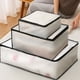 thumbnail image 1 of Bolsa organizadora de almacenamiento debajo de la cama 60x80x25cm - Organizadora de armario con cremallera de PEVC blanca para ropa, mantas y almohadas, 1 of 8