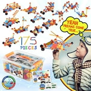Kids Education Construction--Connecting Building Toys For Kids, 175 Piece Construction Toys For Boys And Girls Ages 3 4 5 6 7 8 9 10 Years Old Best Engineering Click Interlocking Toys