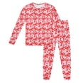thumbnail image 1 of Pyjama pour Filles Enfants Printemps Col Rond Manches Longues Haut avec Pantalon Ensemble de Pyjama 2 Pcs Tenue d'Intérieur Vêtements de Nuit Ensembles de Pyjama Fille Rose 6 Ans-7 Ans, 1 of 4