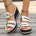 thumbnail image 6 of Xijirk Women Summer Platform Sandals Wedge Heel Beach Casual Shoes Non Sole Design Women Sandals for Comfortable Walking Yoga Outfit and Use,White,9, 6 of 9