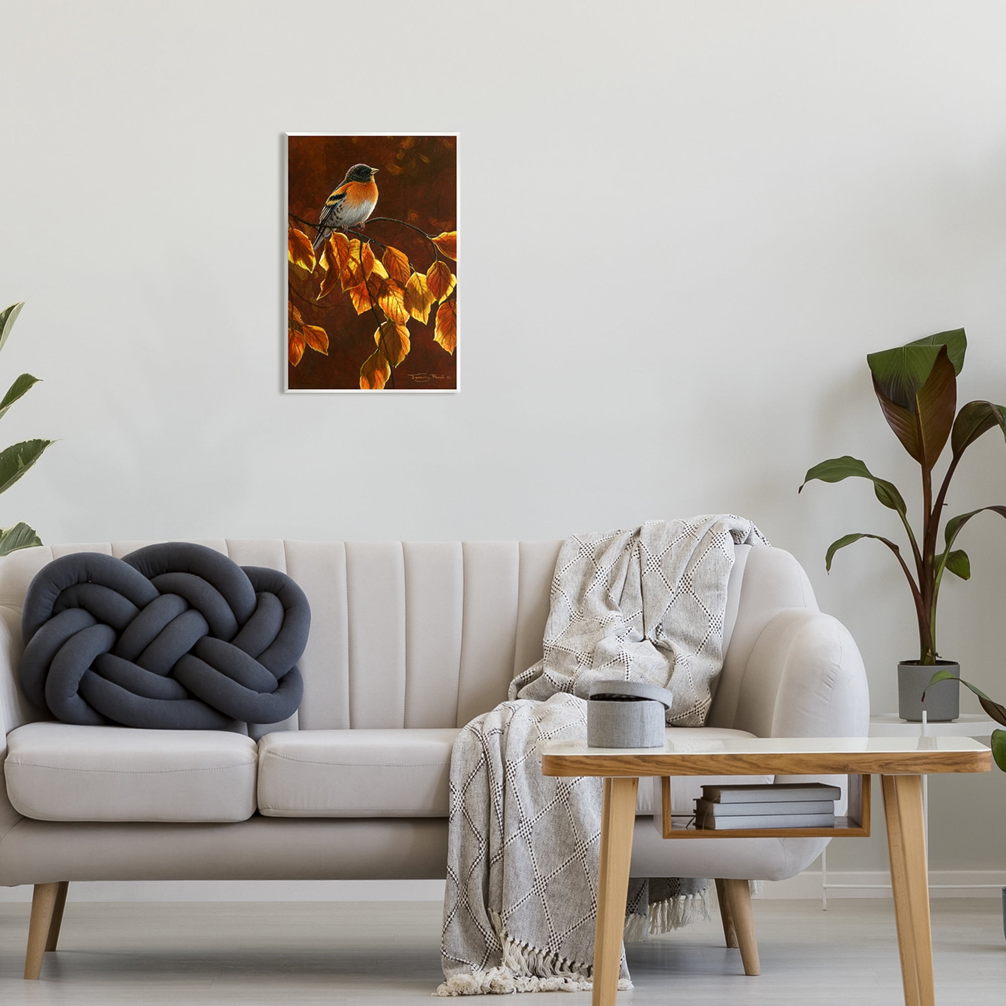 Stupell Industries Bird Brown Sunlit Foliage Animals & Insects Painting Unframed Art Print Wall Art