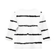 thumbnail image 4 of Maean 3/4 Striped Blouse for Girls Cotton Comfy Shirts Kids Girl Round Neck Pullover Tee Tops, 4 of 4