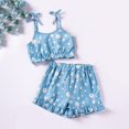 thumbnail image 2 of Girls' 2-Piece Outfit Set - Adorable Ruffled Sleeveless Top & Elastic Waist Shorts, Perfect Gift for Birthdays/Summer (1-8 Years), 2 of 8