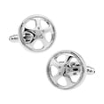 thumbnail image 1 of Cufflinks Silver Hubcap con diseño de neumático para hombre, 1 of 3