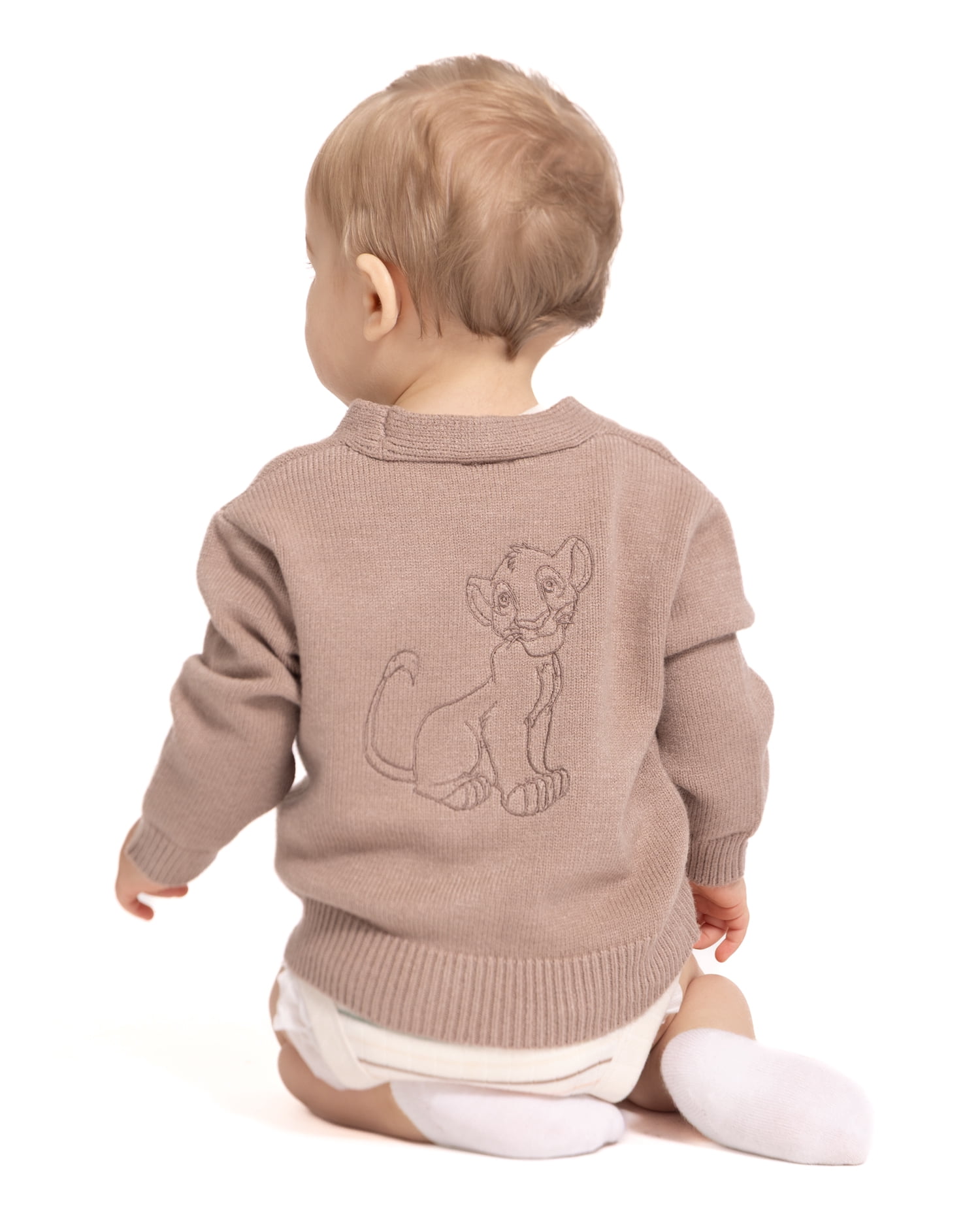 Disney Baby Wishes + Dreams Lion King Embroidered Cardigan with Long Sleeves, Sizes 0/3M-18M