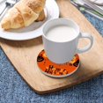 thumbnail image 4 of FREEAMG Halloween Pumpkins Coasters for Drinks Set of 2, Absorbent Ceramic Drink Coaster with Cork Base for Wooden Coffee Table, Cool Housewarming Gift for Home Decor, 4 of 5