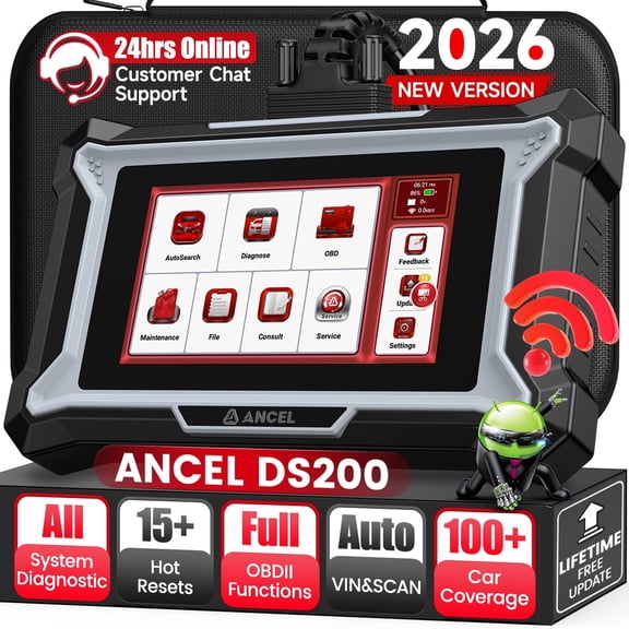 ANCEL Wireless Full System OBD2 Scanner Car Diagnostic Tool with 15  Reset Services, DPF Regen, Injector Cod-ing, ABS Bleeding, WiFi Free Lifetime Updates, Online Customer Service