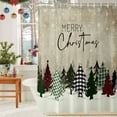 thumbnail image 6 of Merry Christmas Shower Curtains for Bathroom, Buffalo Xmas Tree Waterproof Fabric Shower Curtain for Bathroom Bathtub Decoration, Machine Washable, 36"x72", 6 of 9