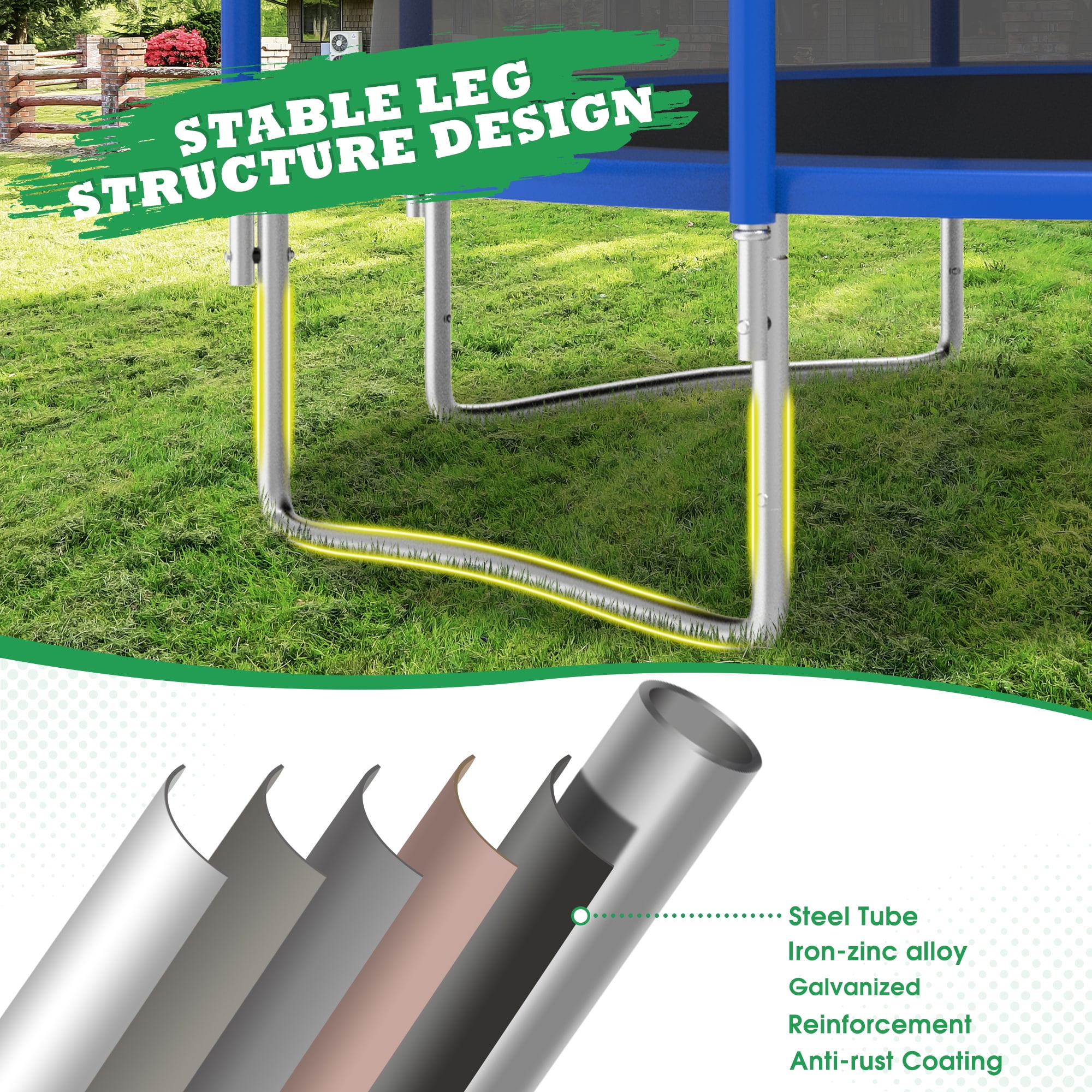 LHX 12FT 14FT 16FT Trampoline with Enclosure Net, Outdoor Trampolines for Kids Adult, Backyard Trampoline with Basketball Hoop, Ladder, Stakes, Lights, Sprinklers, Socks, Heavy Duty, 1400 LBS Loading