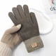 thumbnail image 4 of Guantes de pantalla táctil de punto de lana de alpaca para mujer, otoño e invierno, cálidos, anticongelantes, con forro polar, gruesos y con dedos completos, 4 of 6