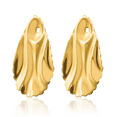 thumbnail image 3 of 14K Solid Yellow Gold Hammered Oval Earring Jackets for Studs, 3 of 9